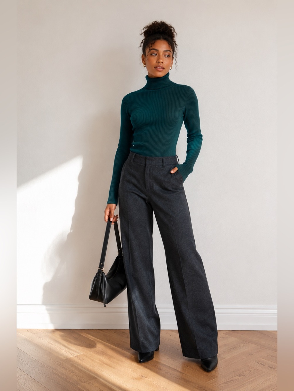 Zara High Rise Straight Leg Pocket Pants